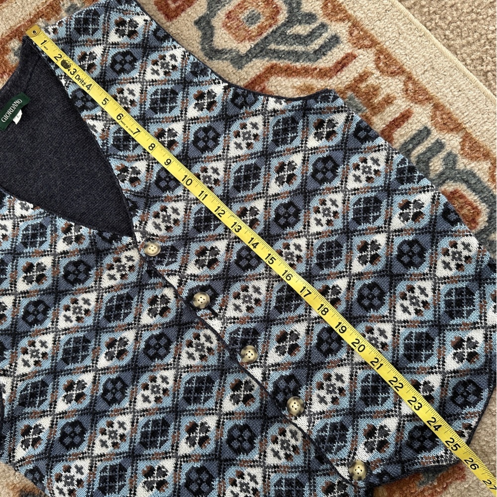 Giordano Wool‎ blend Fair Isle Sweater Vest - Cozy Grandpacore Preppy Academia L - Picture 6 of 9